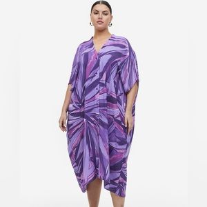 H&M purple pattern kaftan dress